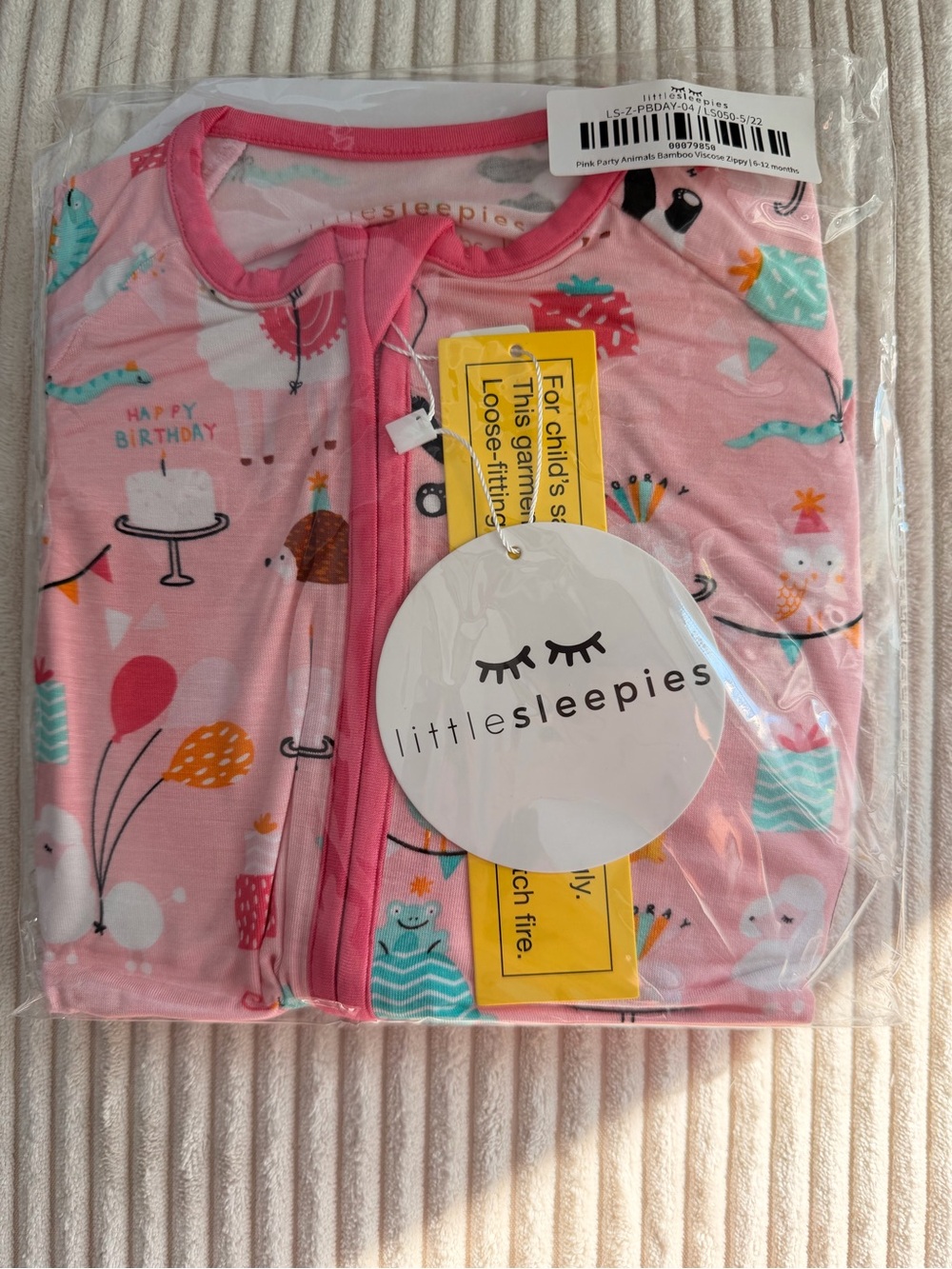Little Sleepies Pink Birthday Print Sleep Sack